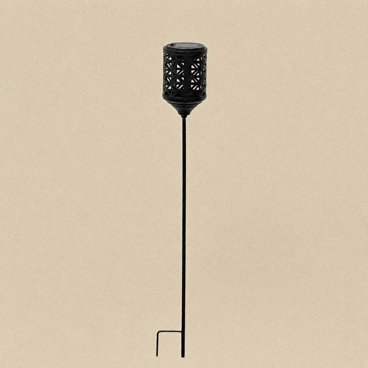 Metal Garden Post with Solar Light – Geometric Arabesque