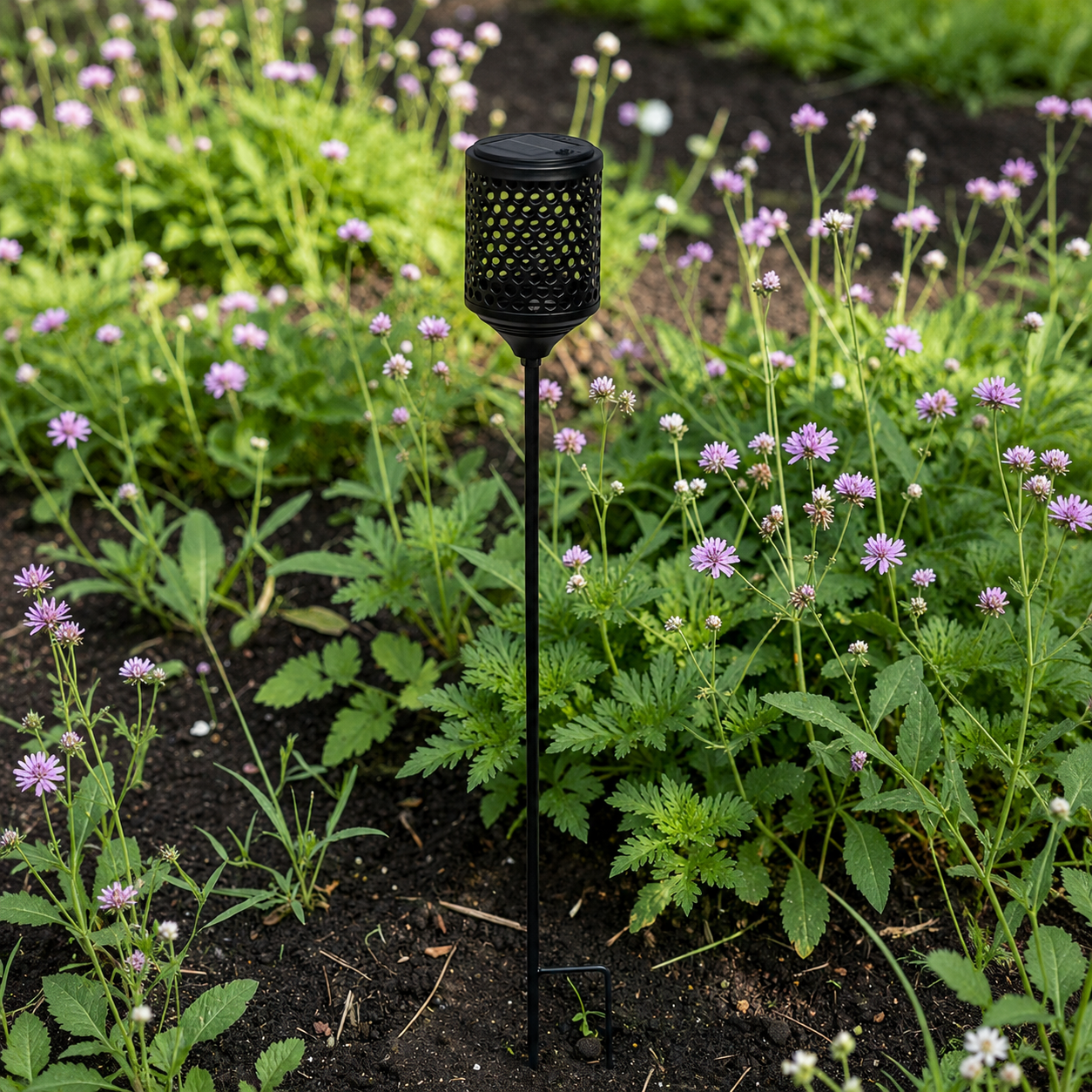 Metal Garden Post with Solar Light – Dewdrop