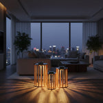 Wood & Steel Harmony - Round Solar Lanterns