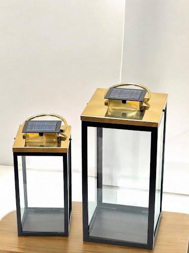 Gold & Black Iron Elegance - Solar Lanterns
